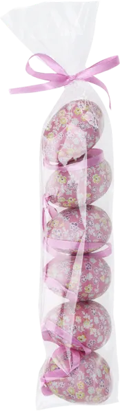 Изображение Подвеска пасхальная Купман яйцо розовое сиреневое Купман Интернэшнл , 6 шт