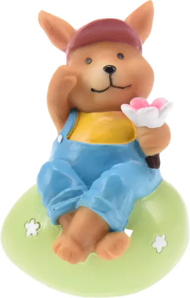 Изображение Фигурка 10см пасхальная Купман кролик в кепке на яйце Купман Интернэшнл , 1 шт