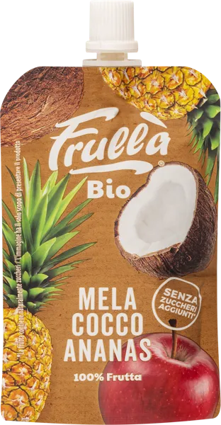 Изображение Пюре фруктовое Фрулла Био яблоко ананас кокос Натура Нуова м/у, 100 г