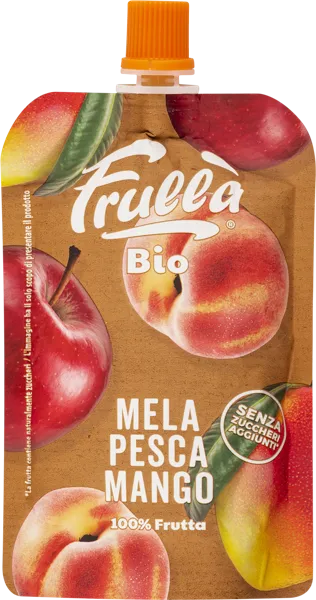 Изображение Пюре фруктовое Фрулла Био яблоко персик манго Натура Нуова м/у, 100 г