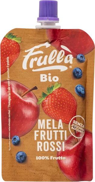 Изображение Пюре фруктовое Фрулла Био яблоко черника клубника Натура Нуова м/у, 100 г