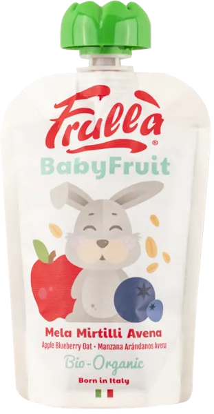 Изображение Пюре фруктовое с 6 мес Фрулла Органик яблоко черника овсянка Натура Нуова пауч, 100 г