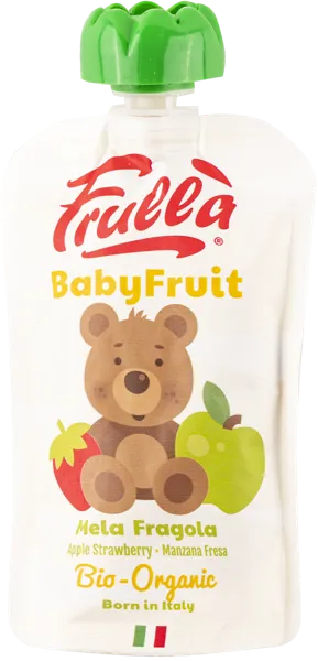 Изображение Пюре фруктовое с 6 мес Фрулла Органик яблоко клубника Натура Нуова пауч, 100 г