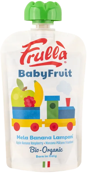 Изображение Пюре фруктовое с 6 мес Фрулла Органик банан малина Натура Нуова пауч, 100 г