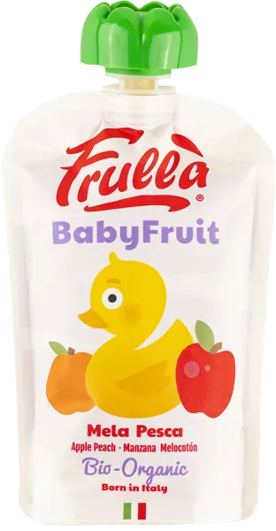 Изображение Пюре фруктовое с 6 мес Фрулла Органик яблоко персик Натура Нуова пауч, 100 г