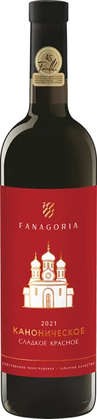 Изображение Вино красное сладкое Каберне Совиньон купаж Каноническое Фанагория с/б, 0,75 л