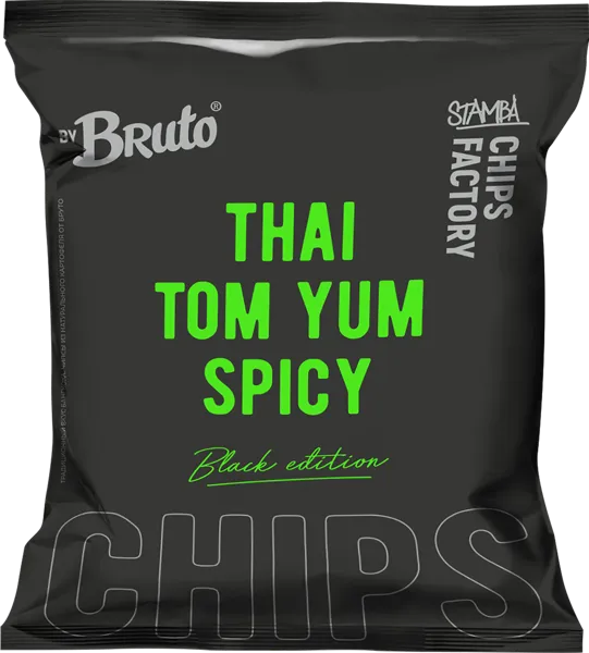 Изображение Чипсы картофельные Бруто Блэк Эдишн тайский соус Стамба м/у, 75 г