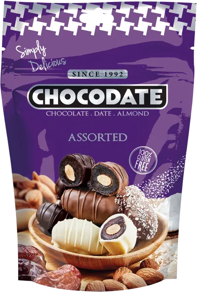 Изображение Конфеты в шоколаде Чокодэйт финики с миндалем ассорти Нотис Глобал Трейдинг м/у, 100 г