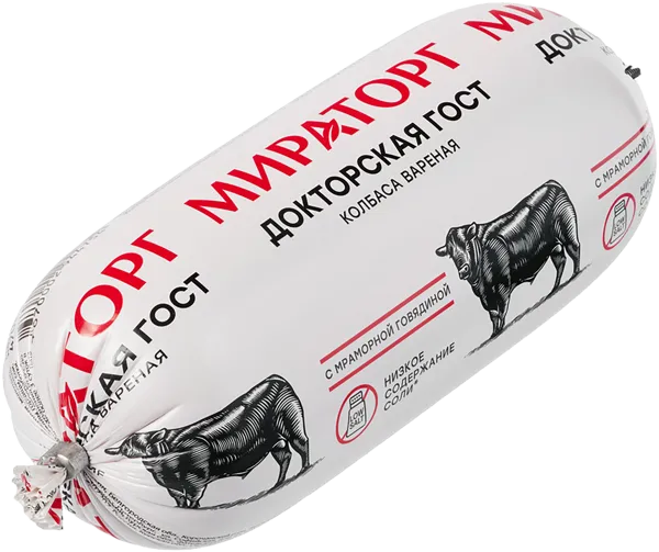 Изображение Колбаса вареная Мираторг докторская Мираторг-Курск п/а, 470 г