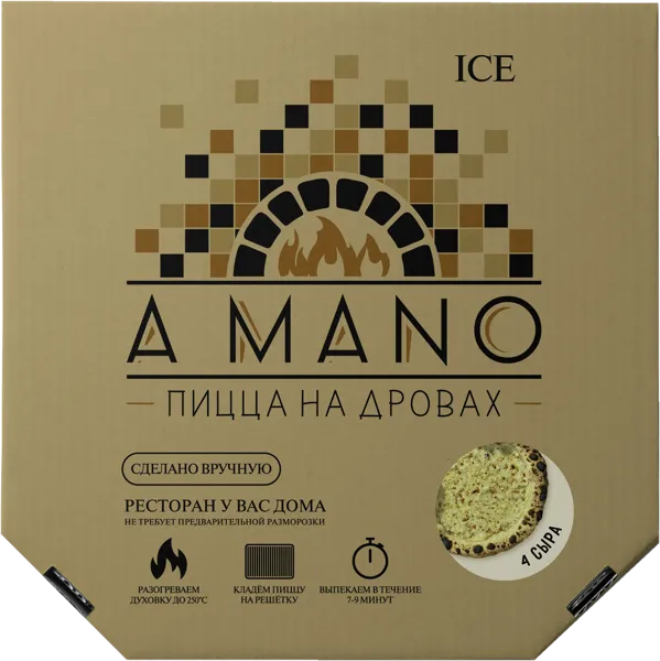 Изображение Пицца замороженная А Мано 4 сыра Устян А.С. в/у, 450 г