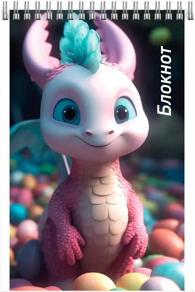 Изображение Блокнот 40л клетка Феникс+ А7 динозаврик Феникс+ , 1 шт