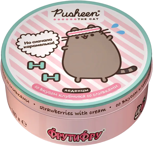 Изображение Карамель Пушин клубника со сливками Сладкая сказка ж/б, 180 г
