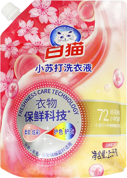 Изображение Средство для стирки жидкое Баимао вайткэт персик вишня универсальн Шанхай Хачисон п/у, 1,5 л