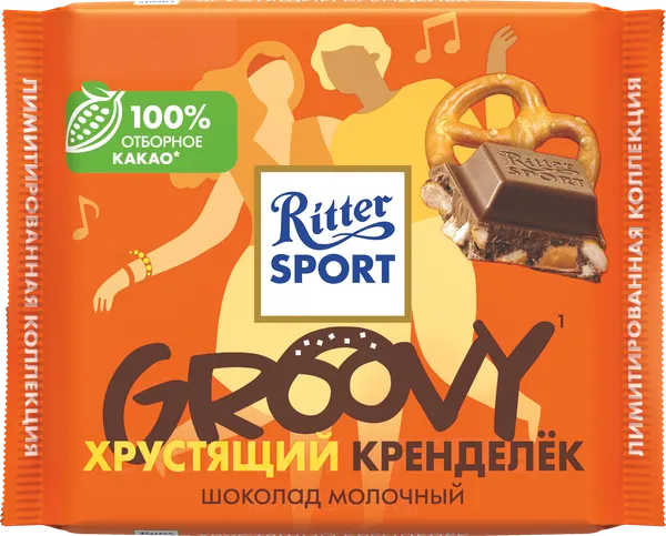 Изображение Шоколад молочный Риттер Спорт хрустящий крендек Риттер Спорт м/у, 100 г