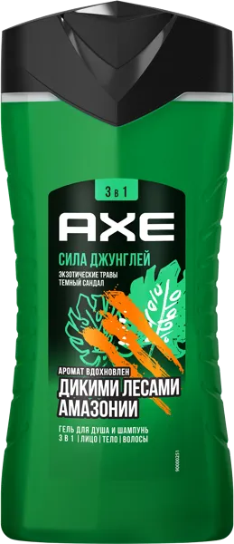 Изображение Гель для душа мужской 3в1 Акс сила джунглей Юнилевер п/у, 250 мл