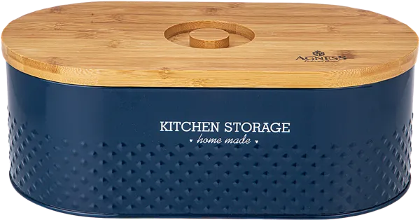 Изображение Хлебница 33*18см Агнесс дарк блю с крышкой Агнесс , 1 шт