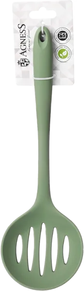 Изображение Шумовка 33см зеленая Агнесс силиконовая Агнесс , 1 шт