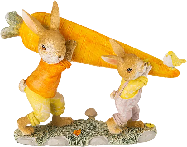 Изображение Статуэтка 16*12см Лефард кролики несут морковку Лефард , 1 шт