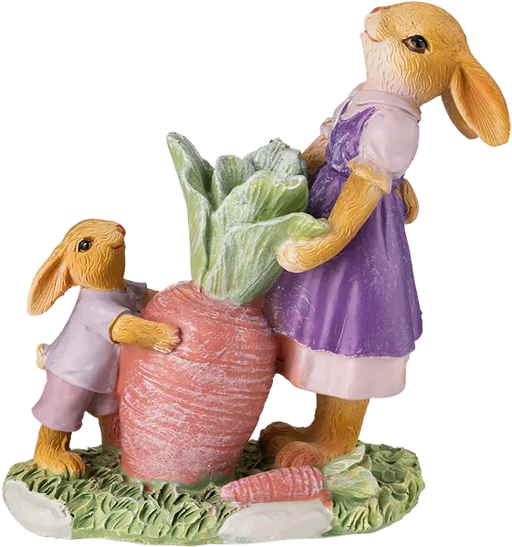 Изображение Статуэтка 12,5*13см Лефард кролики тянут морковку Лефард , 1 шт