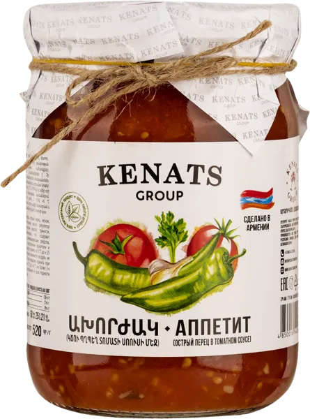 Изображение Аппетит в томатном соусе Кенац острый перец Кенац Груп с/б, 520 г