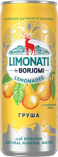 Изображение Напиток газ Лимонатти груша Боржоми ИДС ж/б, 0,33 л