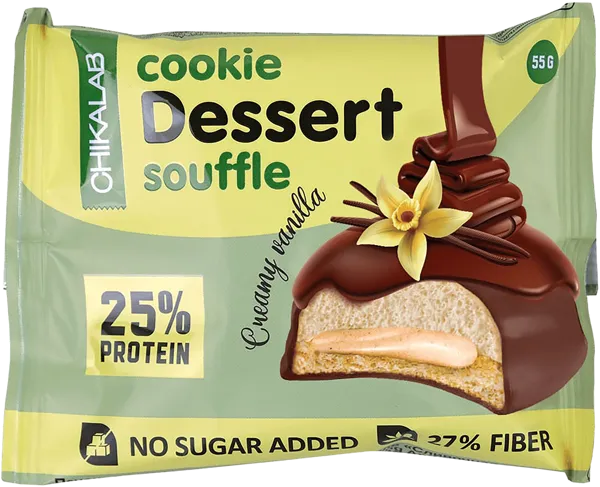Изображение Печенье протеиновое в глазур Чикалаб суфле сливочное Фитнес Фуд м/у, 55 г