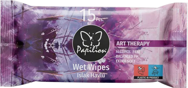 Изображение Салфетки влажные для рук Папильон арт терапия Ар Кагит м/у, 15 шт