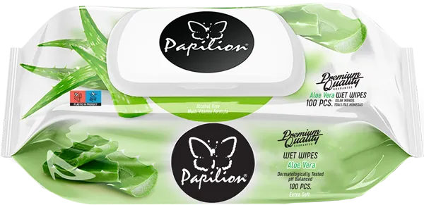 Изображение Салфетки влажные для рук Папильон алоэ вера Ар Кагит м/у, 100 шт