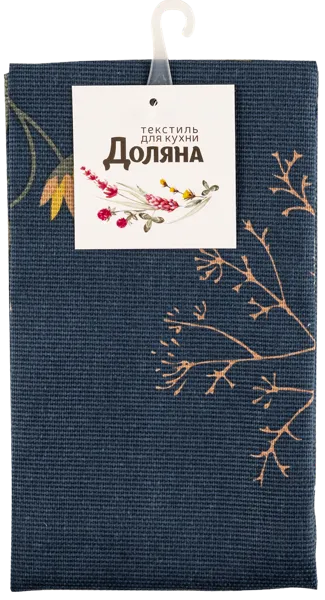 Изображение Полотенце 35*60см для кухни Доляна твиллинг форест синее Доляна м/у, 1 шт