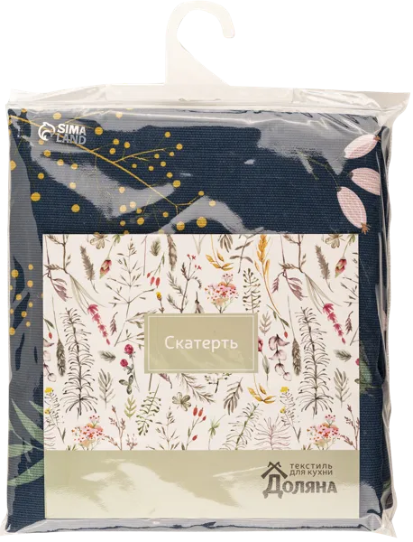 Изображение Скатерть 146*220см Доляна твиллинг форест синяя Доляна м/у, 1 шт