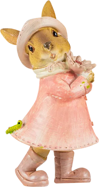 Изображение Сувенир 14,5см Арт Узор зайка с цветком и гусениц Йоуда Импорт м/у, 1 шт