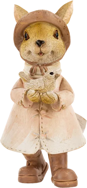 Изображение Сувенир 13,5см Арт Узор зайка в шляпке с воробьем Йоуда Импорт м/у, 1 шт