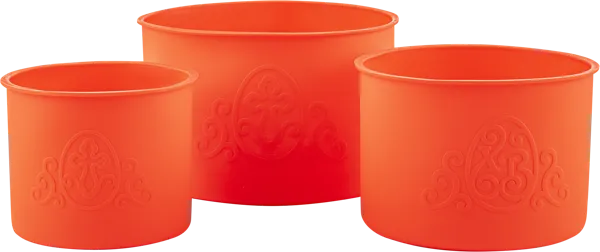 Изображение Форма для куличей силикон Семейные традиции ХВ 3 размера красная Семейные традиции м/у, 3 шт