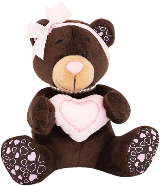 Изображение Мягкая игрушка 15см Чоко милк медведь с розовым сердцем Оранж Тойс к/у, 1 шт