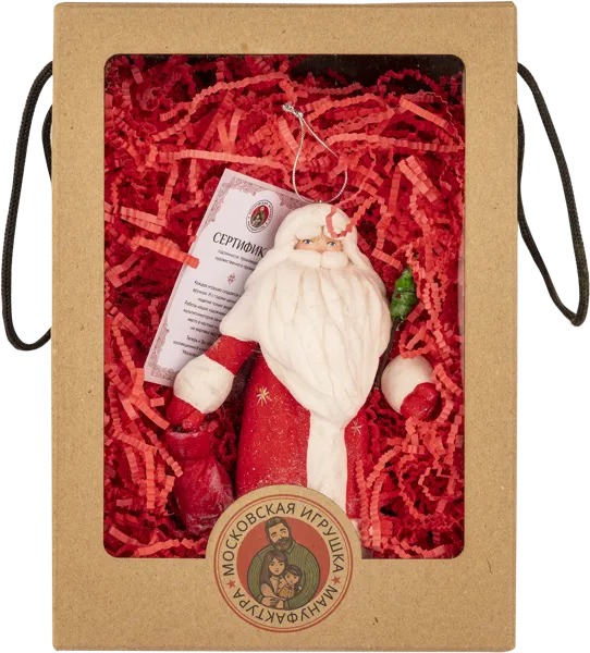 Изображение Елочное украшение 18см ватное Московская игрушка Дед мороз в красном Московская игрушка к/у, 1 шт