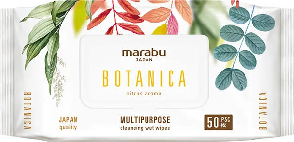 Изображение Салфетки влажные для рук Марабу Ботаника цитрус с клапаном Чжэцзян Юцюань Кеа м/у, 50 шт