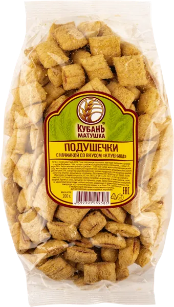 Изображение Готовый завтрак Кубань матушка подушечки с клубникой Югоптторг-23 м/у, 200 г