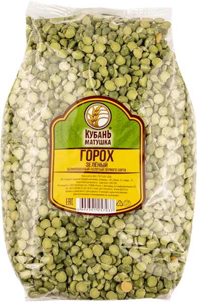 Изображение Горох колотый Кубань матушка зеленый шлифованый Югоптторг-23 м/у, 800 г