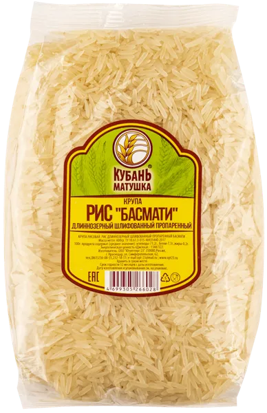 Изображение Рис длиннозерный Кубань матушка басмати пропаренный Югоптторг-23 м/у, 600 г