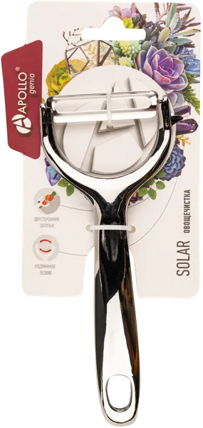 Изображение Овощечистка 19см Аполло Дженио солар нерж сталь Аполло к/у, 1 шт