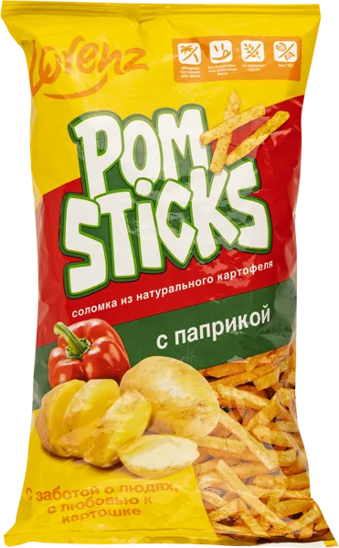 Изображение Чипсы картофельные Лоренц Помстикс Паприка соломка Лоренц м/у, 100 г