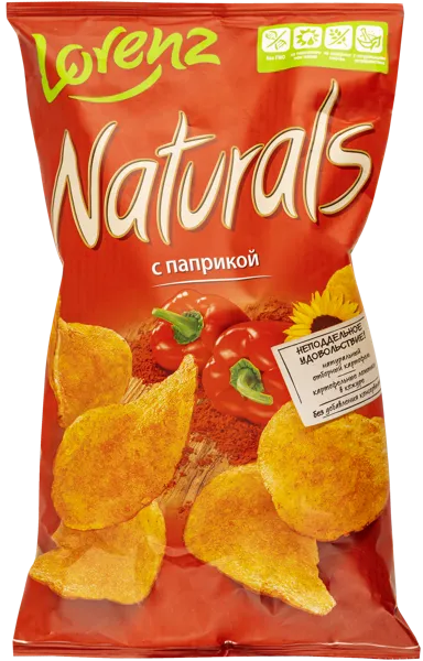 Изображение Чипсы картофельные Лоренц Натуралс паприка Лоренц м/у, 100 г