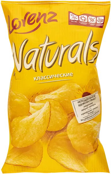 Изображение Чипсы картофельные Лоренц Натуралс классические с солью Лоренц м/у, 100 г