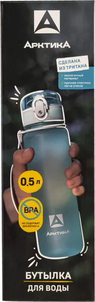 Изображение Бутылка 500мл для воды Арктика голубая матовая с ситечко ТД Арктика к/у, 1 шт