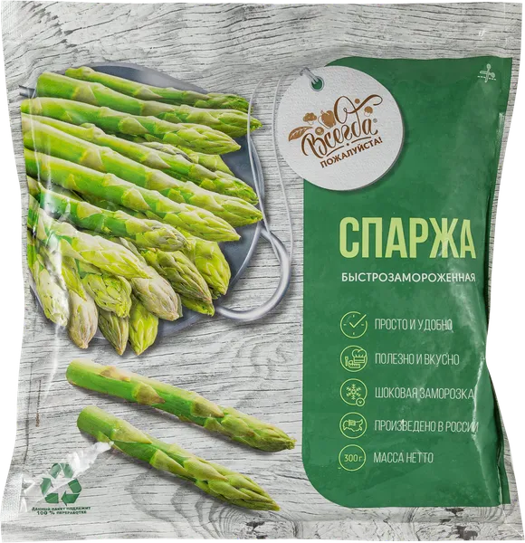 Изображение Овощи замороженные Всегда пожалуйста спаржа ЭкоРесурс м/у, 300 г