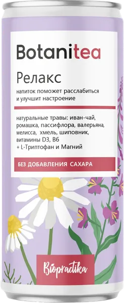Изображение Напиток газ Ботанити релакс Биопрактика ж/б, 0,33 л