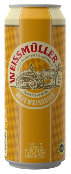 Изображение Пиво светлое Лагер 5,3% н/ф Вейсмюллер хефе вайсбир Вейсмюллер ж/б, 0,5 л
