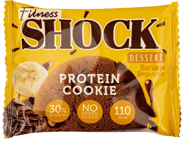 Изображение Пирожное протеиновое Фитнес шок брауни банановый Фитнес десерты м/у, 50 г