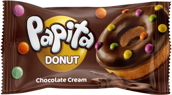 Изображение Кекс с какао глазурью Папита донат шоколад драже Шолен м/у, 40 г