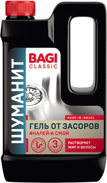 Изображение Гель от засоров Баги классик шуманит Баги ЛТД п/у, 450 мл